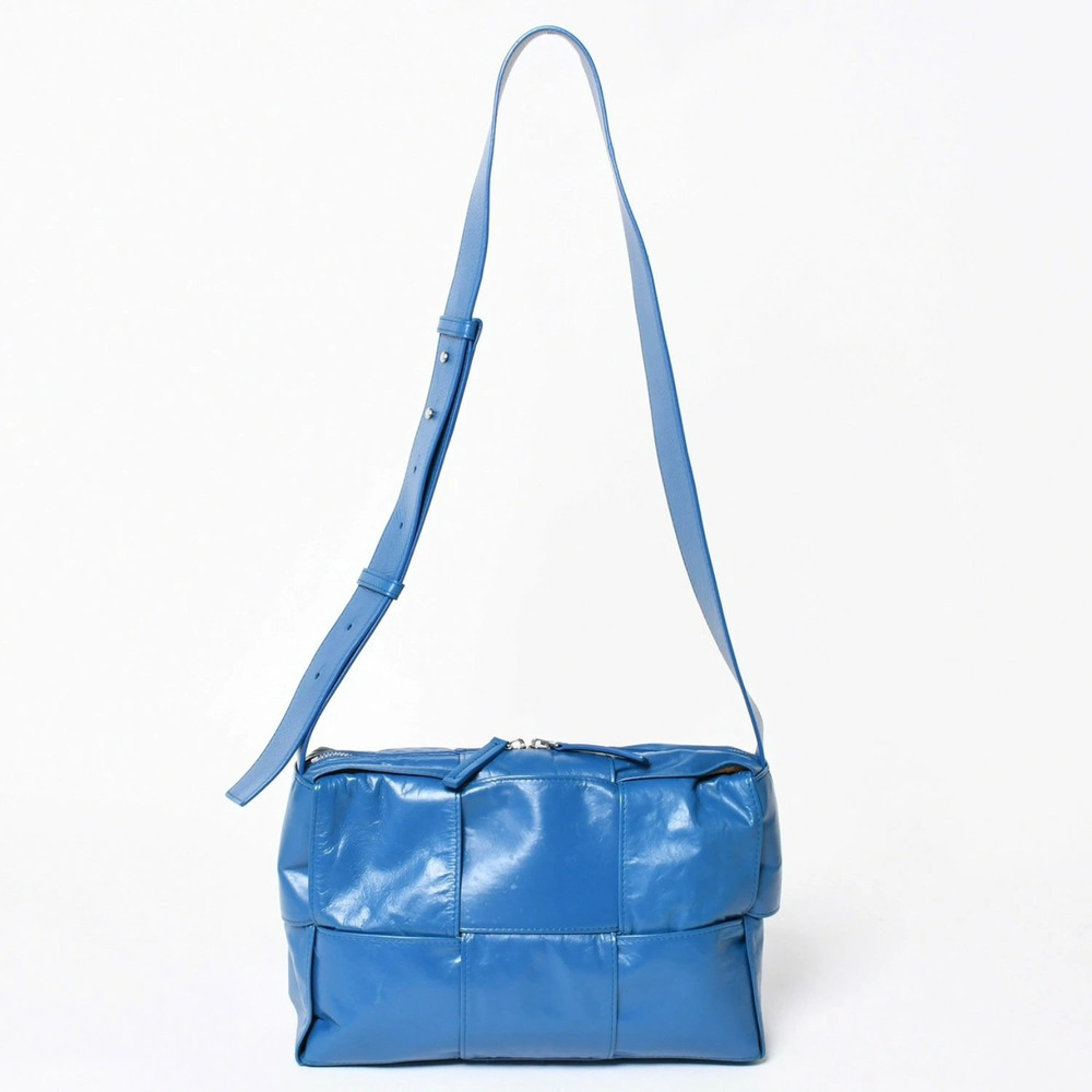 Bottega Veneta Arco Camera Bag Calfskin Leather Shoulder Bag Blue